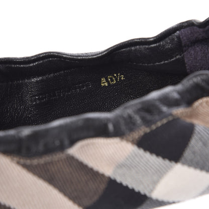 Burberry Heritage House Check Shipley Elastic Ballerina Flats 40.5 Black 10 of 11