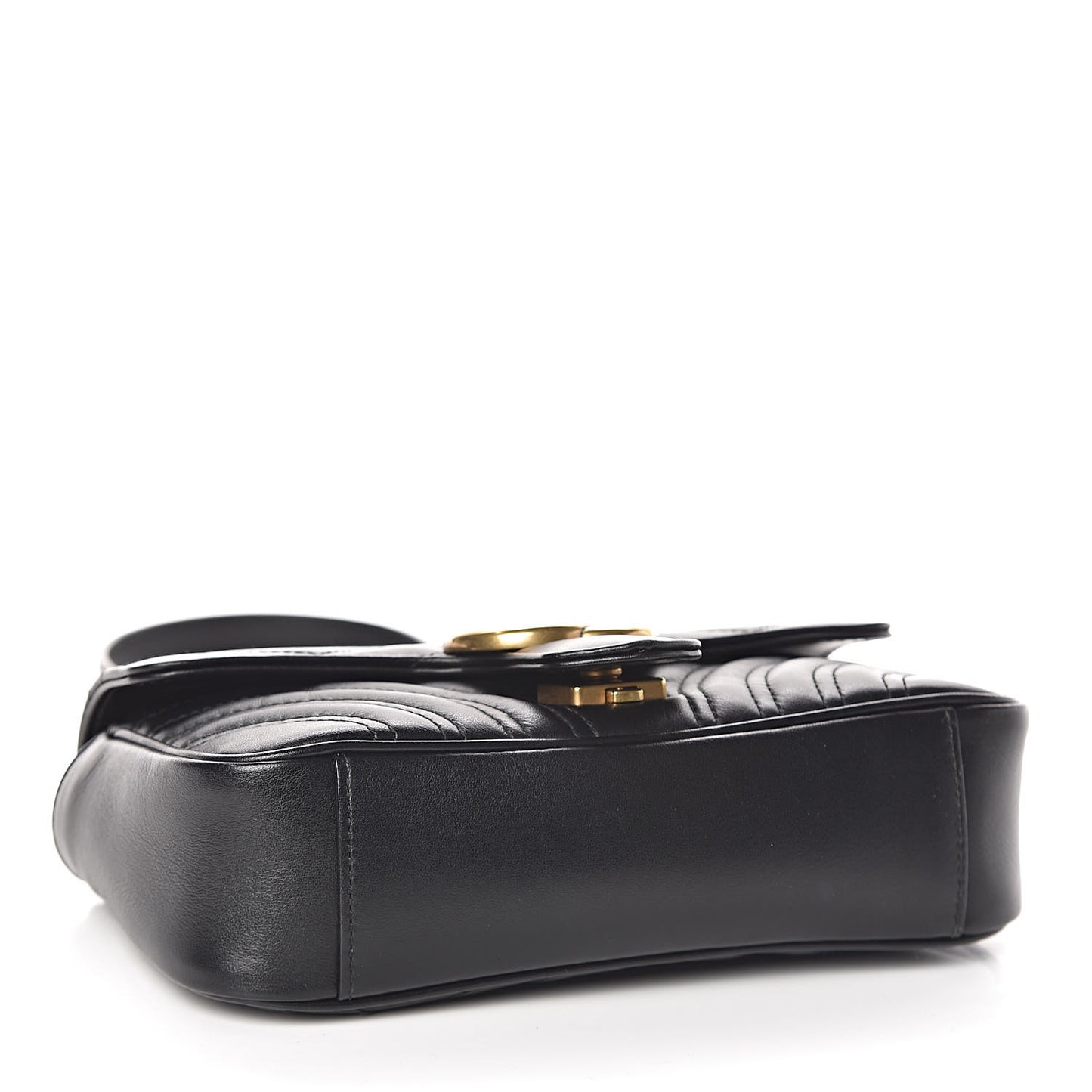 Calfskin Matelasse Mini GG Marmont Shoulder Bag Black