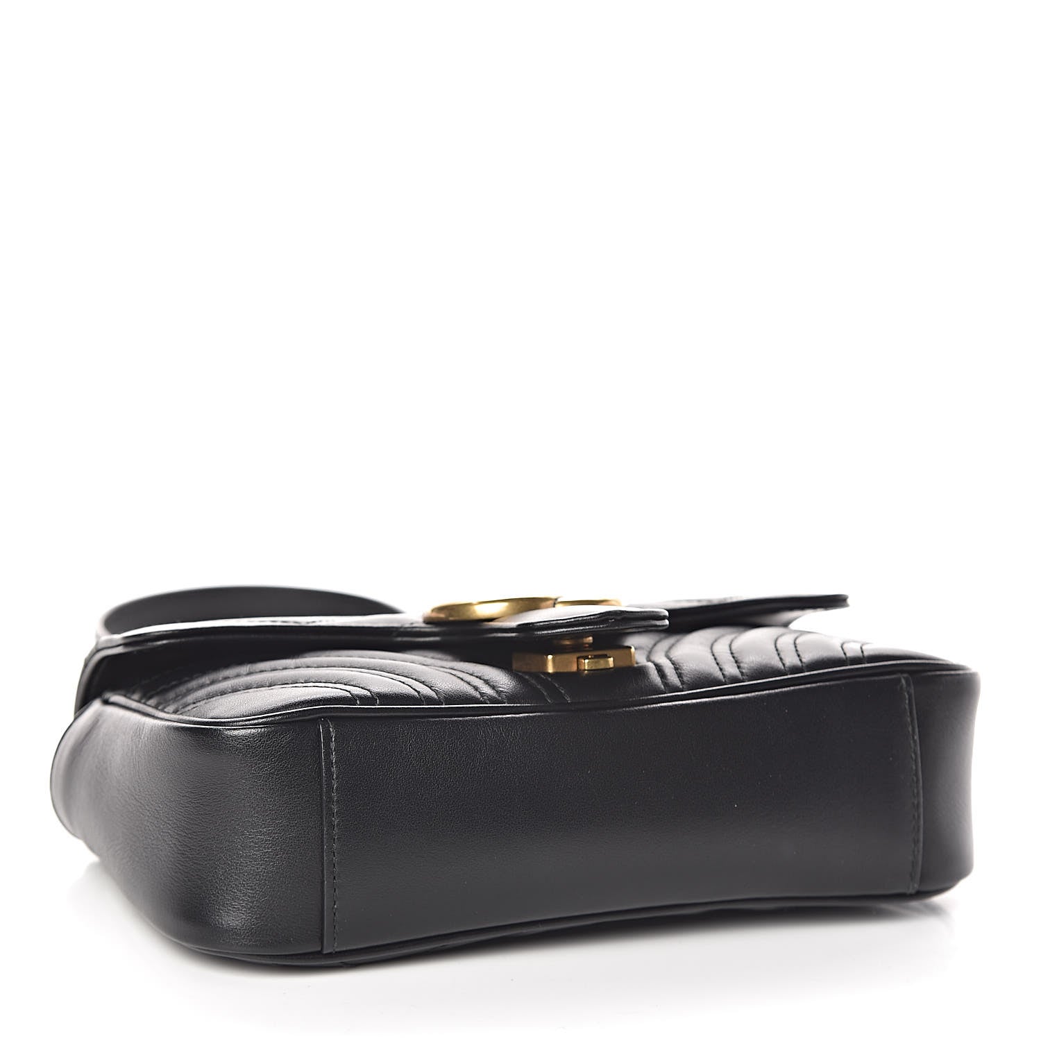Gucci Calfskin Matelasse Mini GG Marmont Shoulder Bag Black 4 of 10