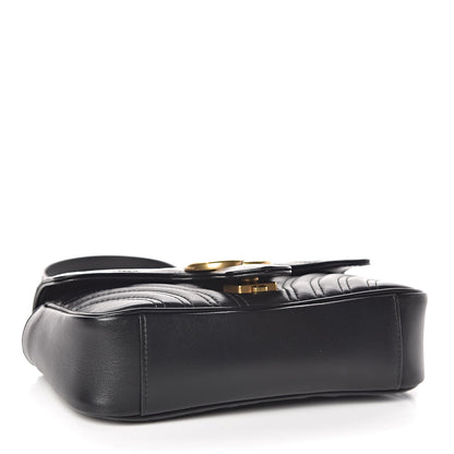 Gucci Calfskin Matelasse Mini GG Marmont Shoulder Bag Black 4 of 10