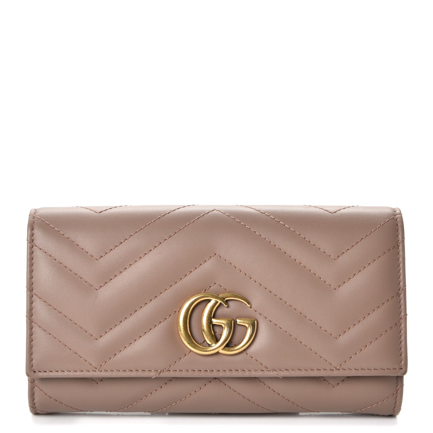 Calfskin Matelasse GG Marmont Continental Wallet Porcelain Rose