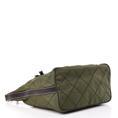 Prada Tessuto Nylon Impunturato Quilted Hobo Green 4 of 11