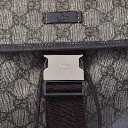Gucci GG Supreme Monogram Medium Single Buckle Rucksack Backpack Beige Ebony Brown 8 of 11