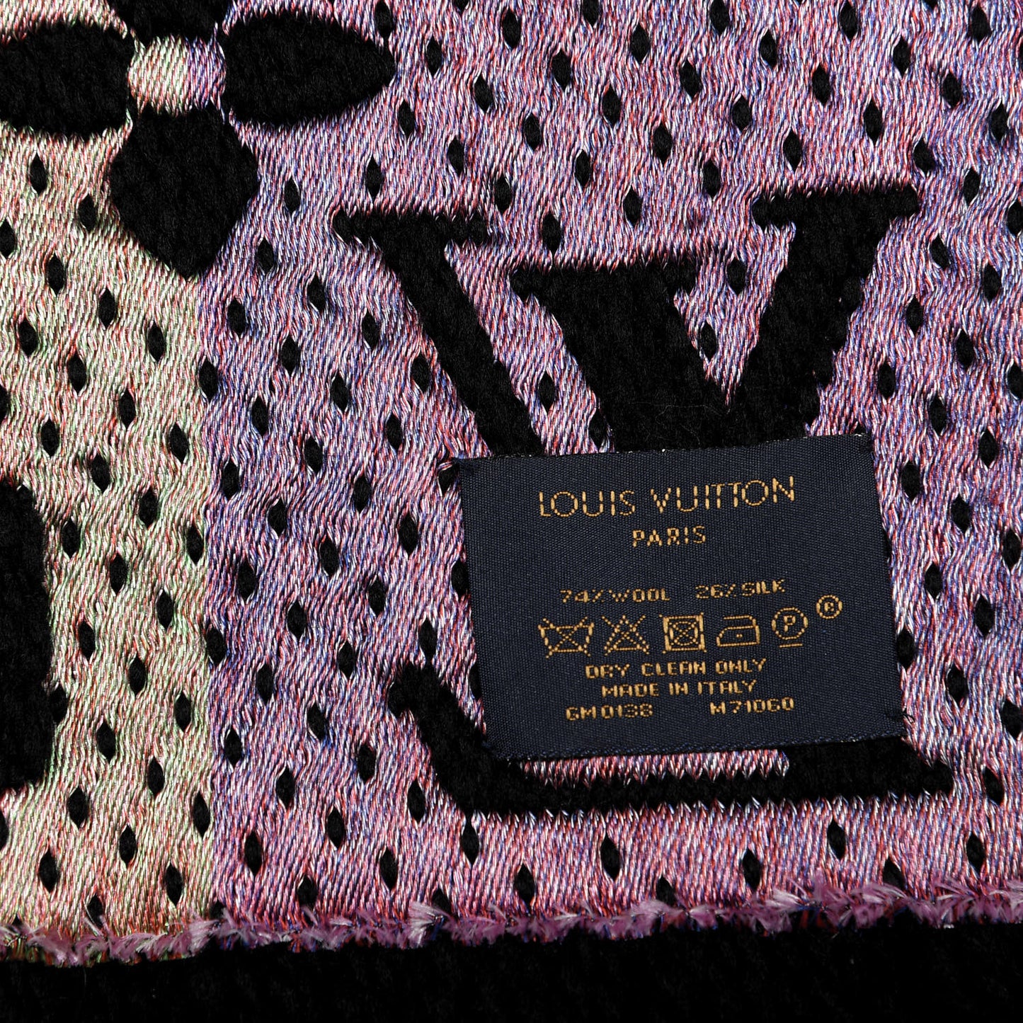 Wool Silk Stories Logomania Scarf Black