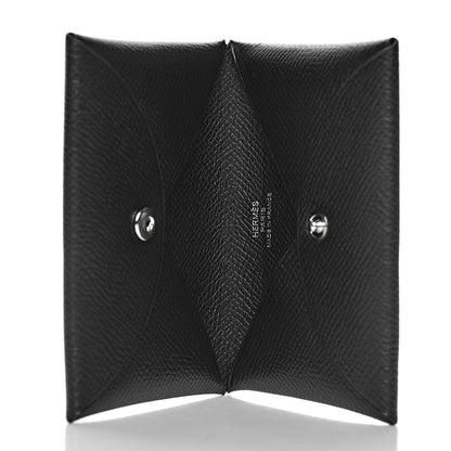 Hermes Epsom Calvi Card Case Black 5 of 9