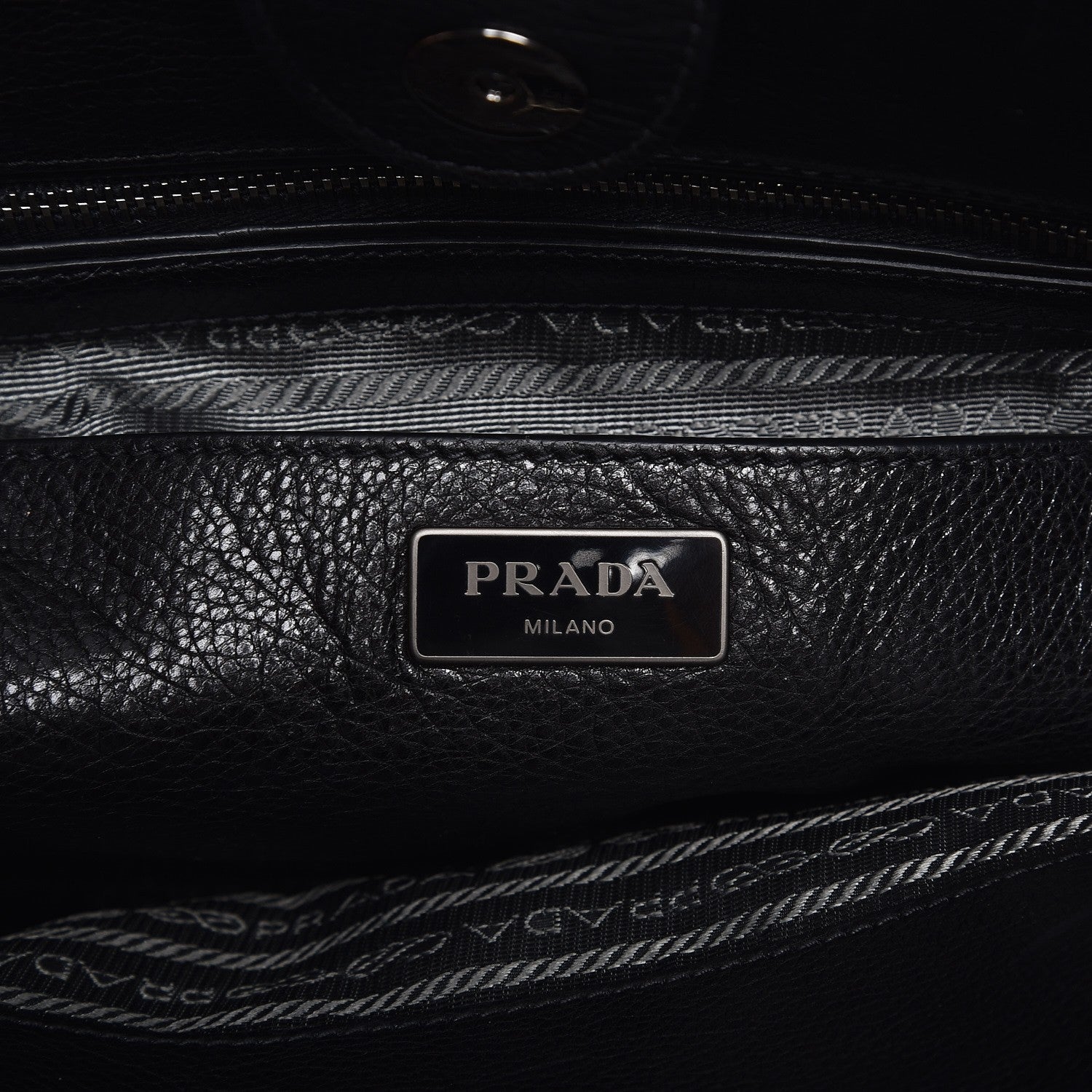 Prada Glace Calf Twin Pocket Tote Nero Black 6 of 8