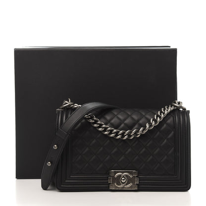 Chanel Calfskin Quilted Medium Boy Flap Black 14 of 14