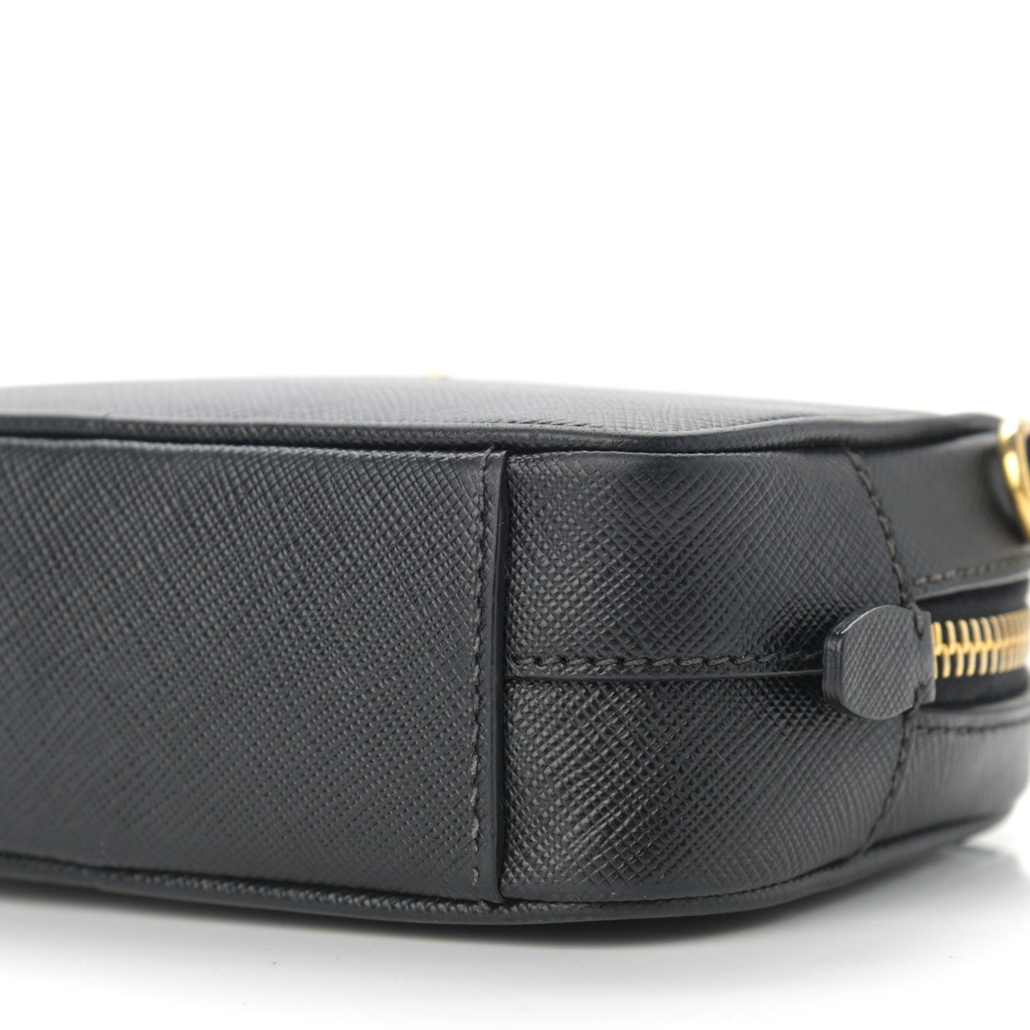 Saffiano Mini Camera Crossbody Bag Black