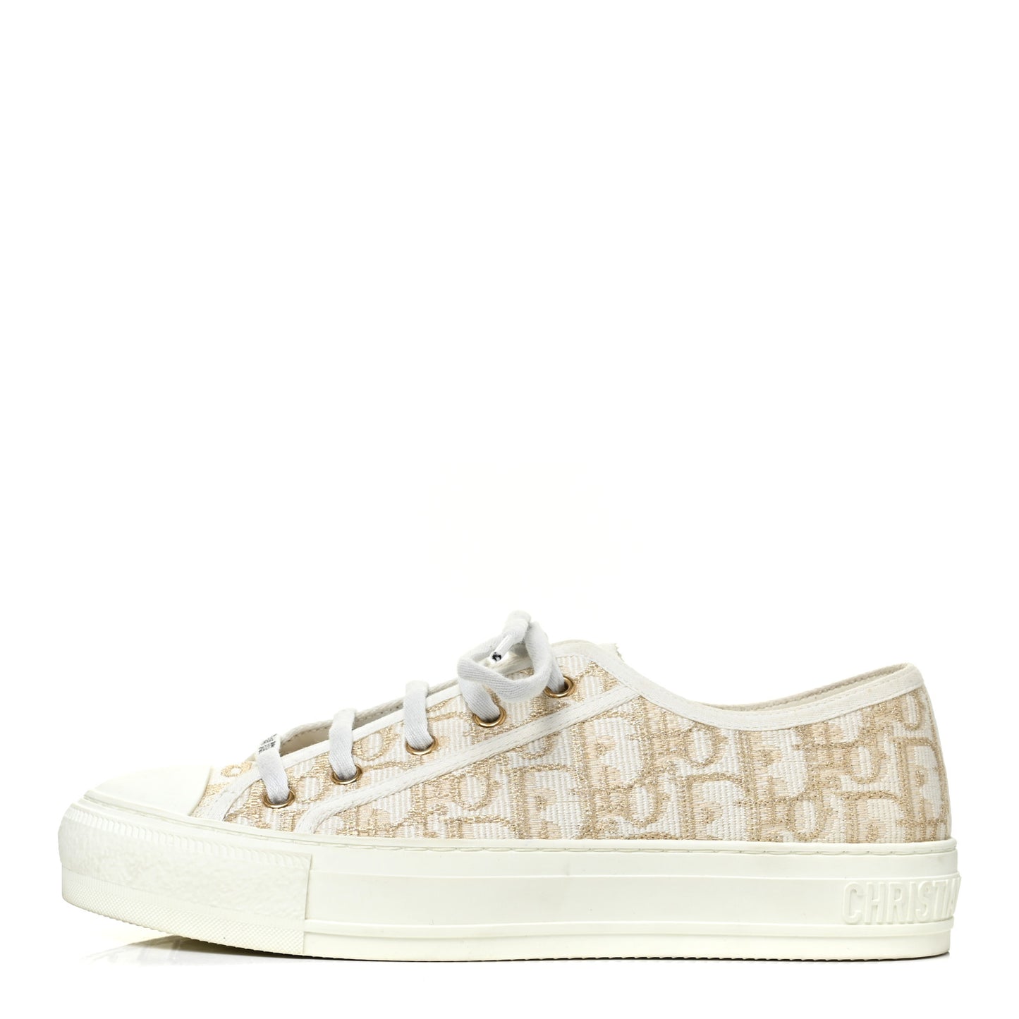 Canvas Oblique Walk'N'Dior Low Top Sneakers 38 Gold
