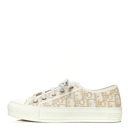 Christian Dior Canvas Oblique Walk'N'Dior Low Top Sneakers 38 Gold 1 of 14