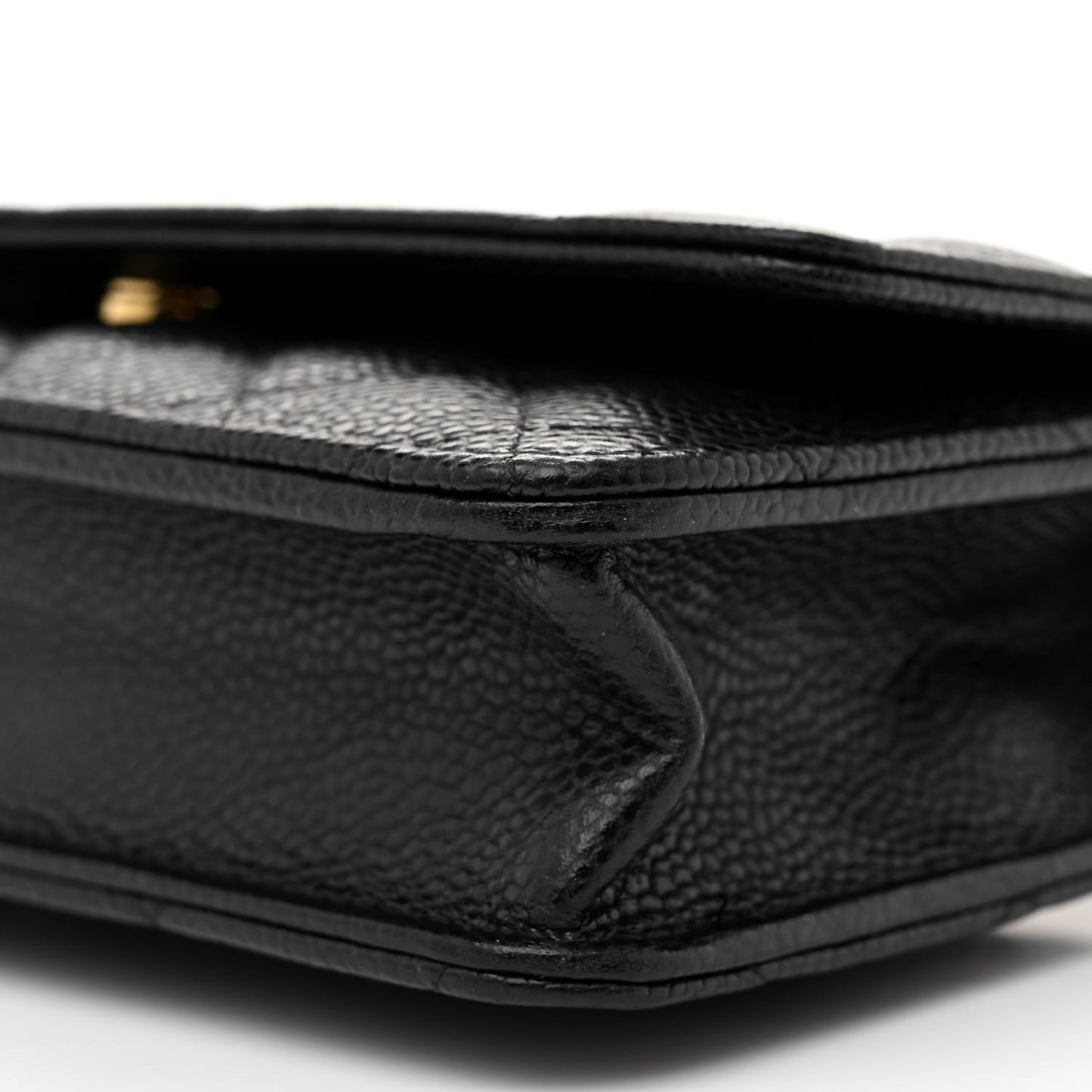 Caviar Quilted Wallet on Chain WOC Black