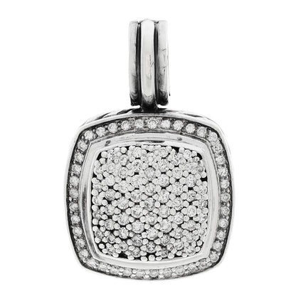 David Yurman Sterling Silver Diamond 20mm Albion Enhancer Pendant 1 of 3