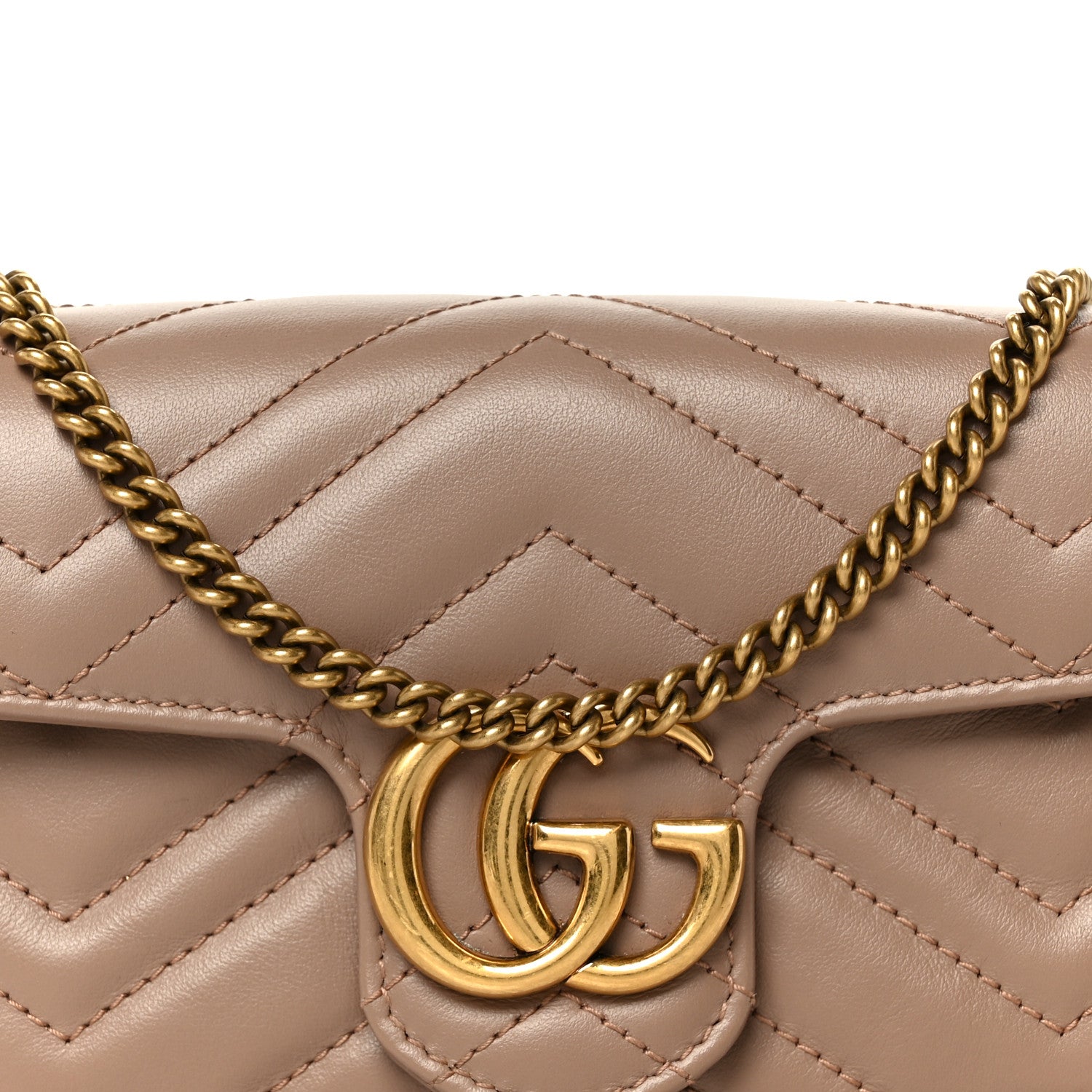 Gucci Calfskin Matelasse Super Mini GG Marmont Shoulder Bag Porcelain Rose 8 of 11