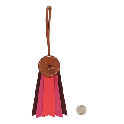 Hermes Vache Hunter Milo Lambskin Paddock Flot Bag Charm Rose Shocking Rouge H Rose Jaipur 2 of 6