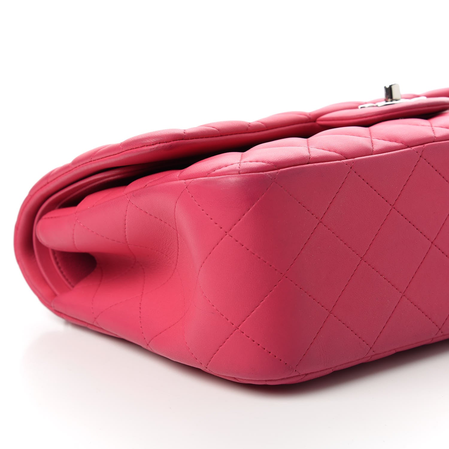 Chanel Lambskin Quilted Jumbo Double Flap Dark Pink 6 of 11