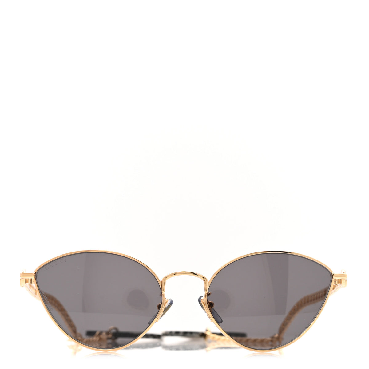Authentic New GG0977S metal cat-eye sunglasses GUCCI GG0977S CHAIN 0977 Gold Black Tiger Heart Detachable  main image 4