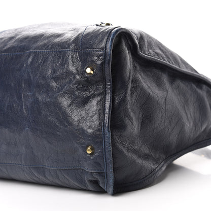 Balenciaga Agneau Classic Gold Hardware City XL Bleu Obscur 8 of 11