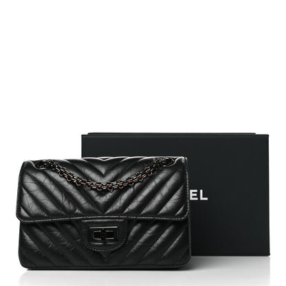 Chanel Aged Calfskin Chevron Quilted 2.55 Reissue Mini Flap So Black 11 of 11