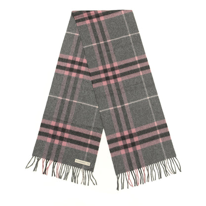 Burberry Cashmere Giant Check Fringe Scarf Antique Blush 2 of 4