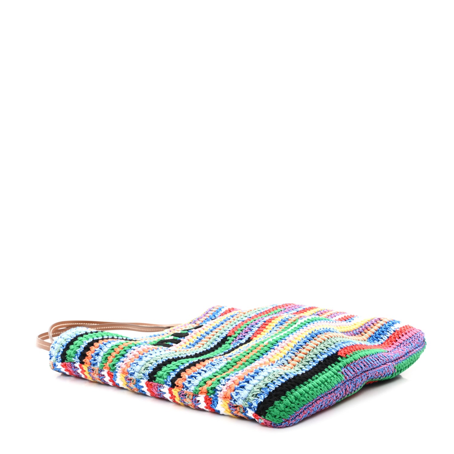 Miu Miu Cotton Crochet Stripe Vertical Tote Bag Multicolor 4 of 10