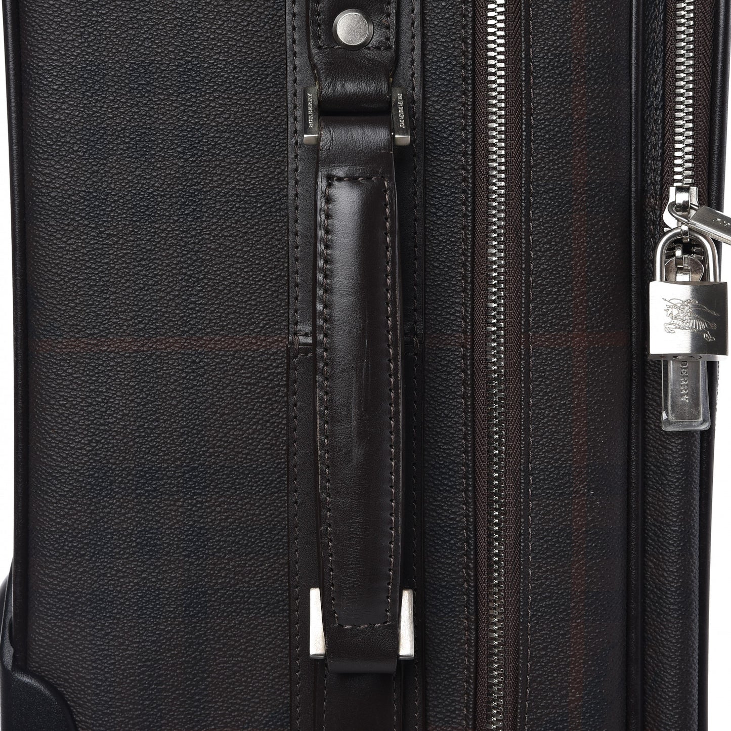 Smoked Haymarket Check Carry-On Suitcase Chocolate