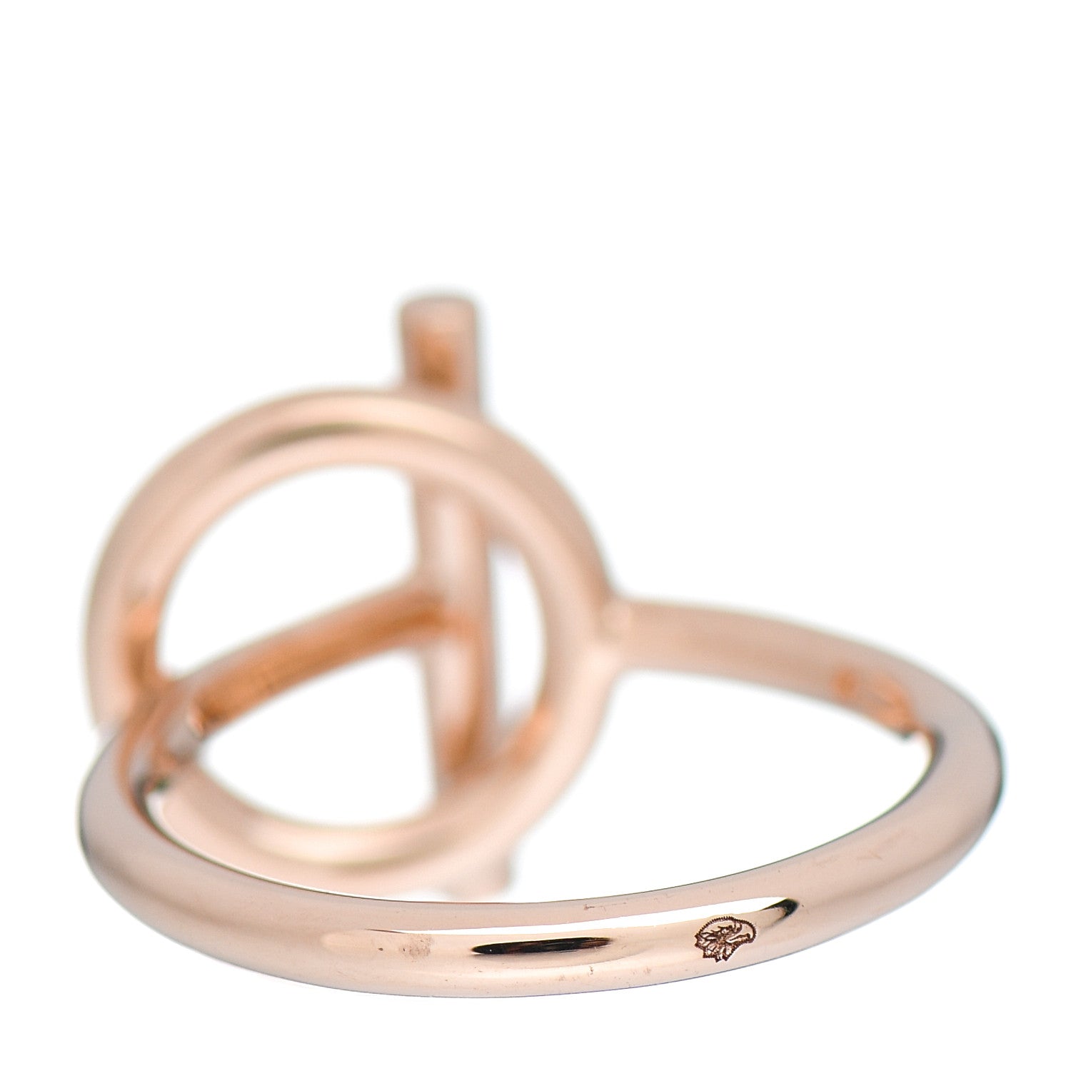 Hermes 18K Rose Gold Diamond PM Echappee Ring 50 5.25 3 of 5