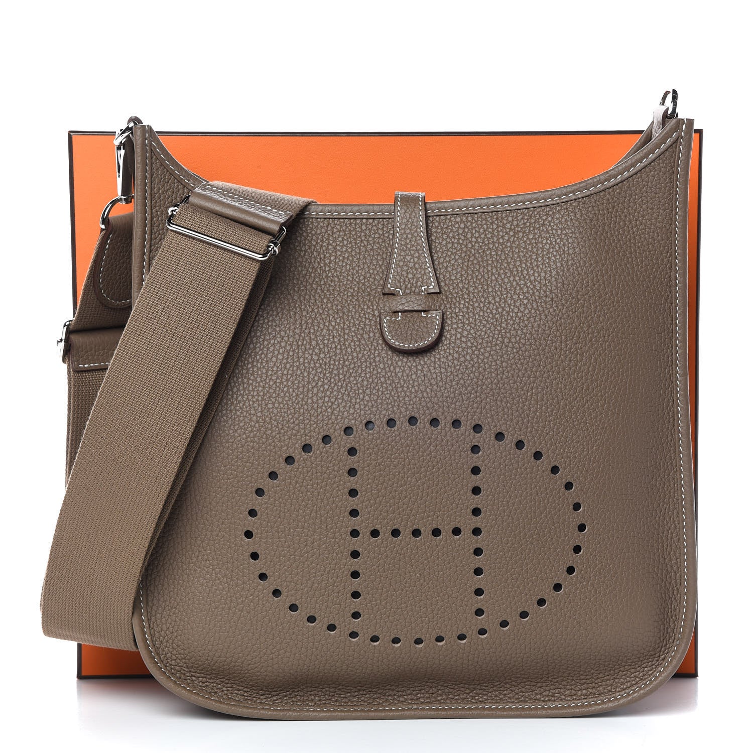 Hermes Taurillon Clemence Evelyne III PM Etoupe 10 of 10