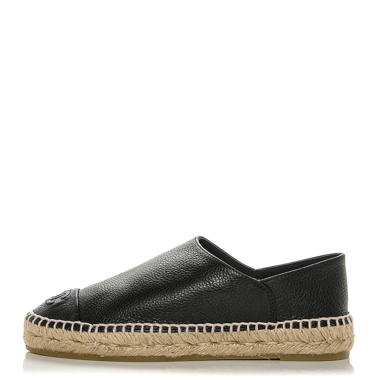 Chanel Grained Calfskin CC Espadrilles 35 Black 1 of 7