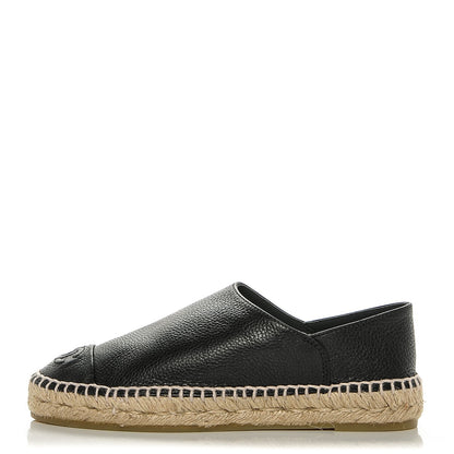 Chanel Grained Calfskin CC Espadrilles 35 Black 1 of 7
