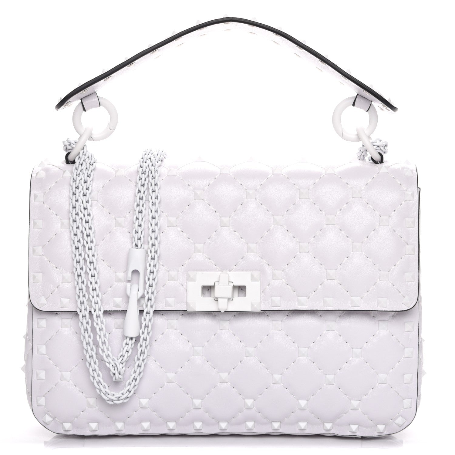 Valentino Garavani Lambskin Medium Free Rockstud Spike Shoulder Bag Optic White 1 of 6