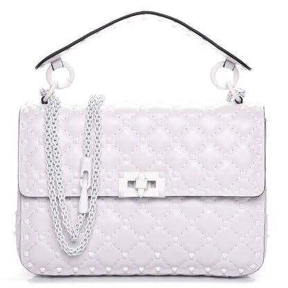 Valentino Garavani Lambskin Medium Free Rockstud Spike Shoulder Bag Optic White 1 of 6