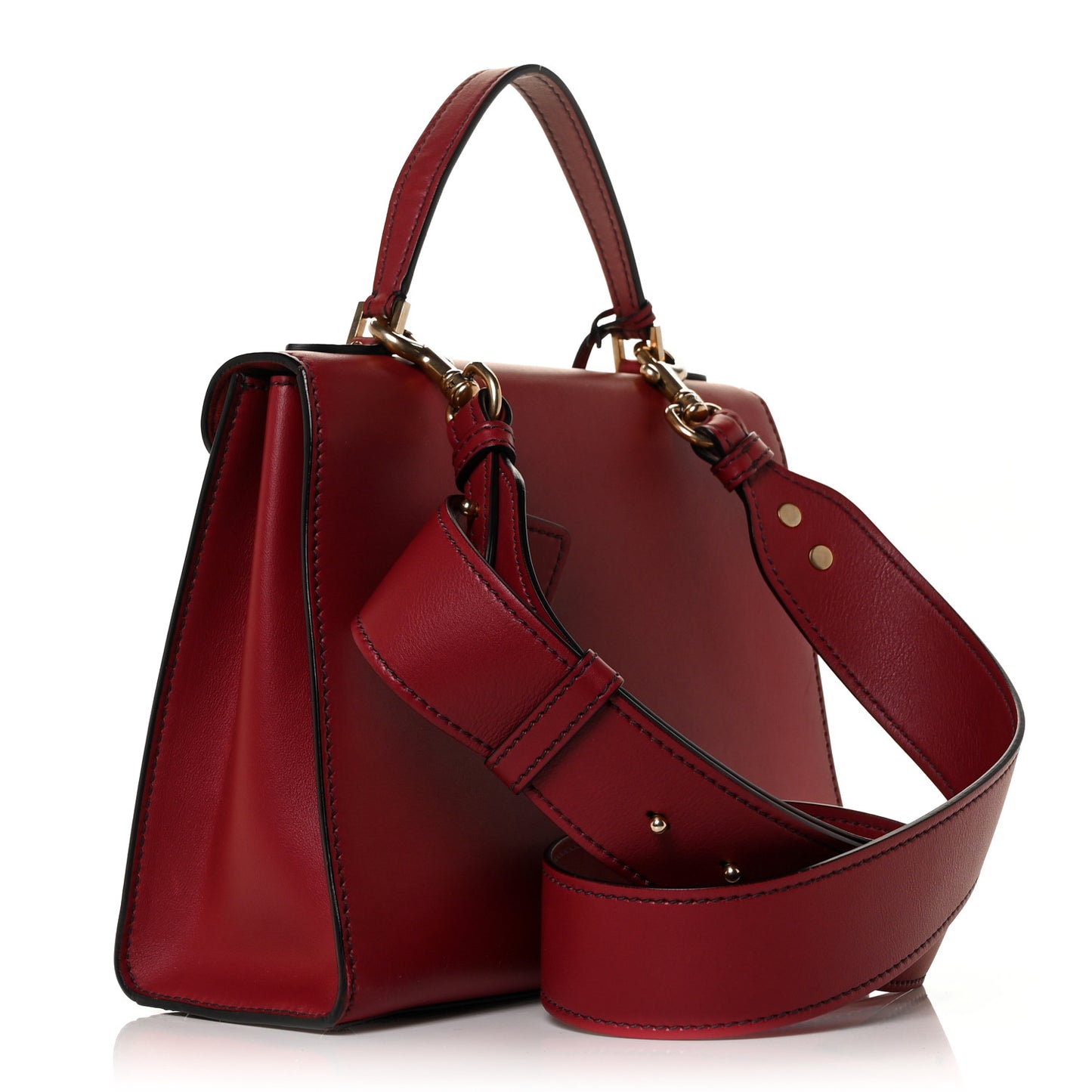 Calfskin Dioraddict Top Handle Red