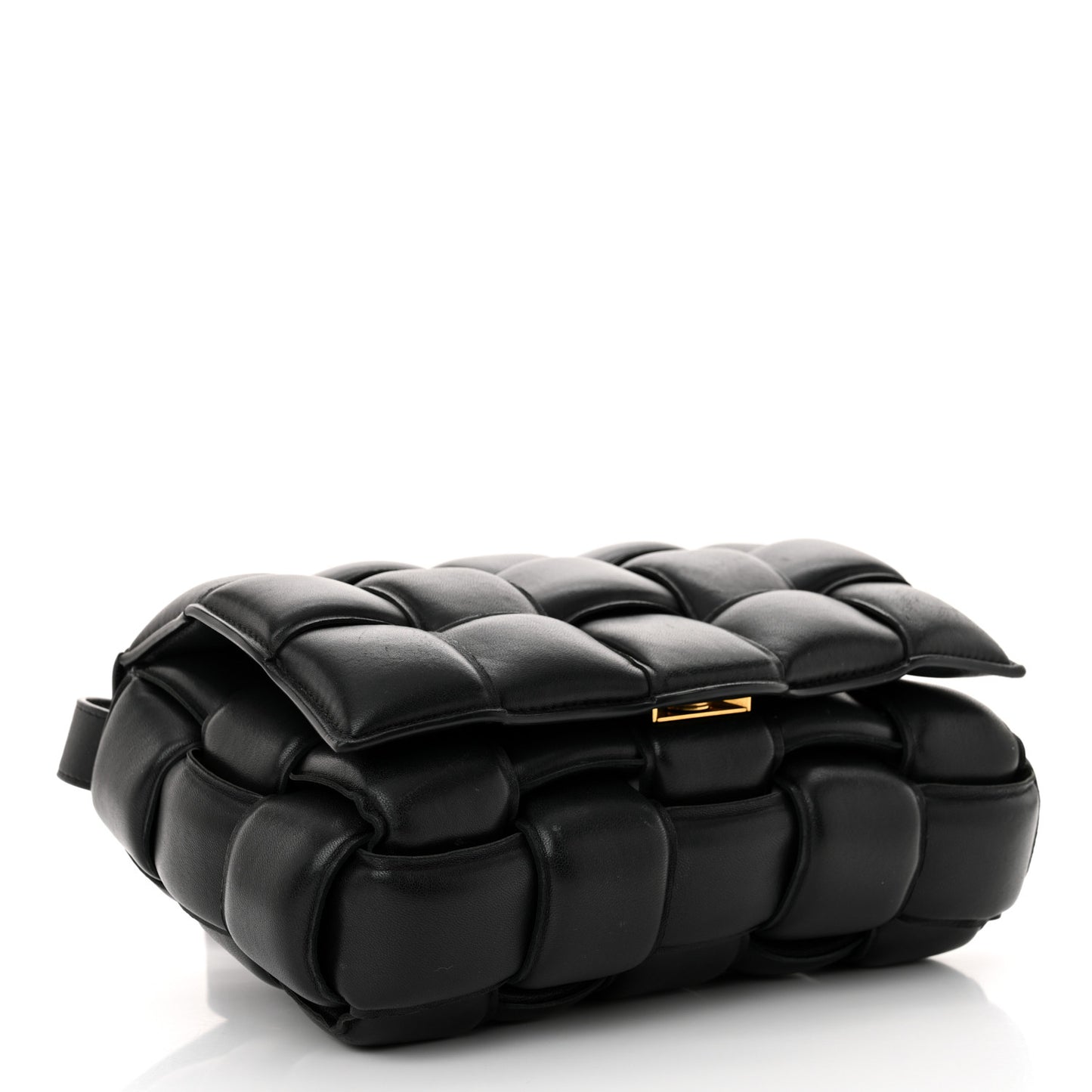 Nappa Maxi Intreccio Padded Cassette Crossbody Bag Black