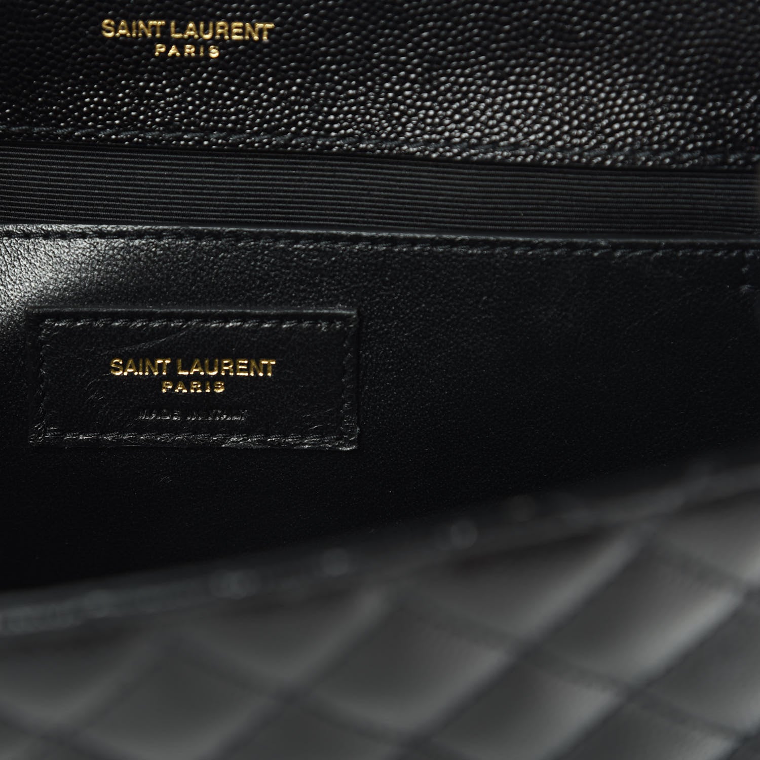 Saint Laurent Grain De Poudre Textured Mixed Matelasse Triquilt Medium Monogram Satchel Black 7 of 11