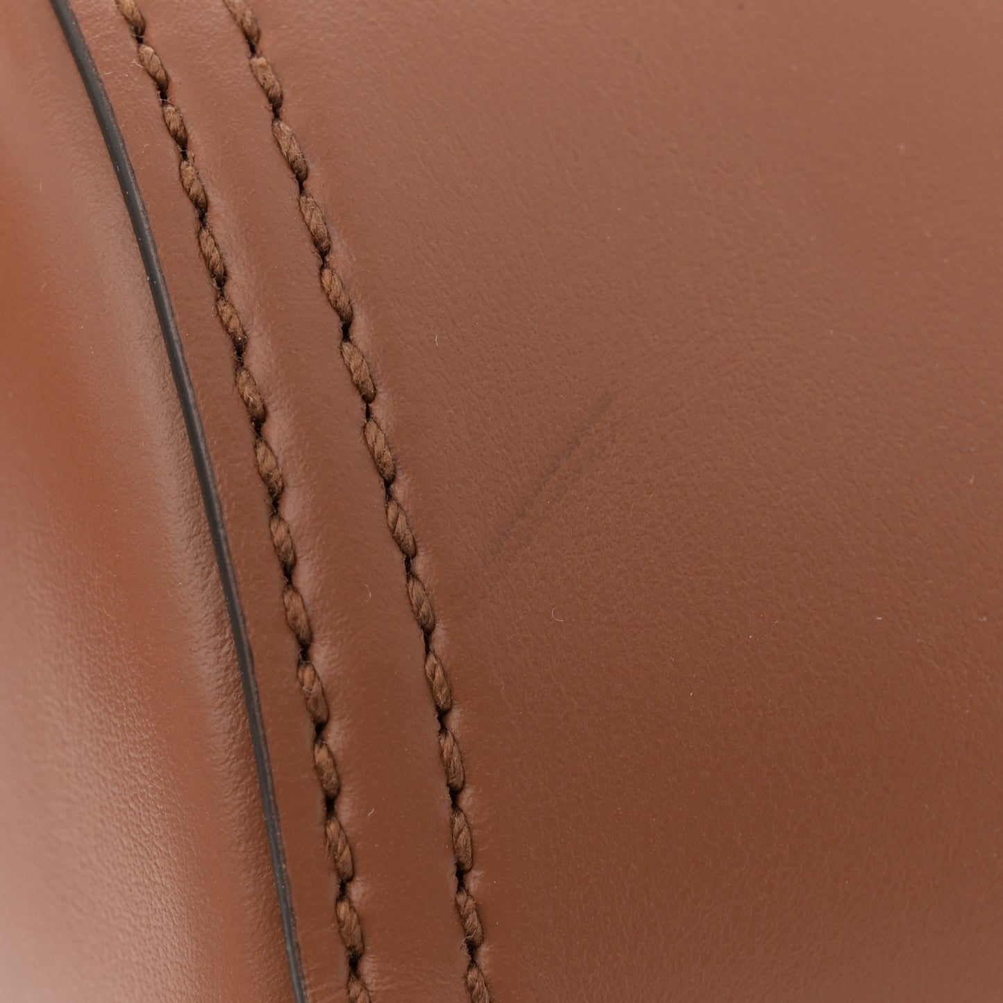 City Calfskin Tambour Bucket Bag Cognac Black