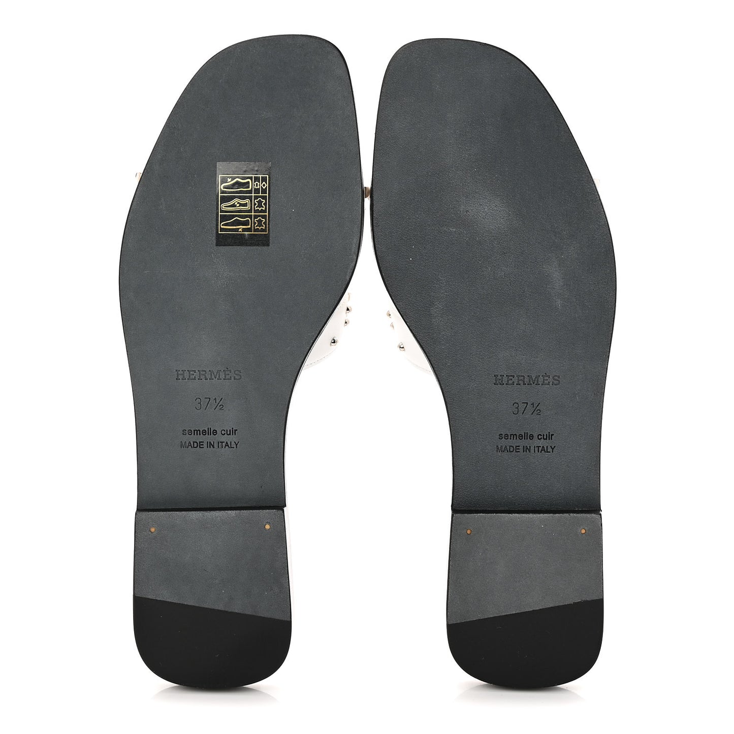 Calfskin Studded Oran Sandals 37.5 White