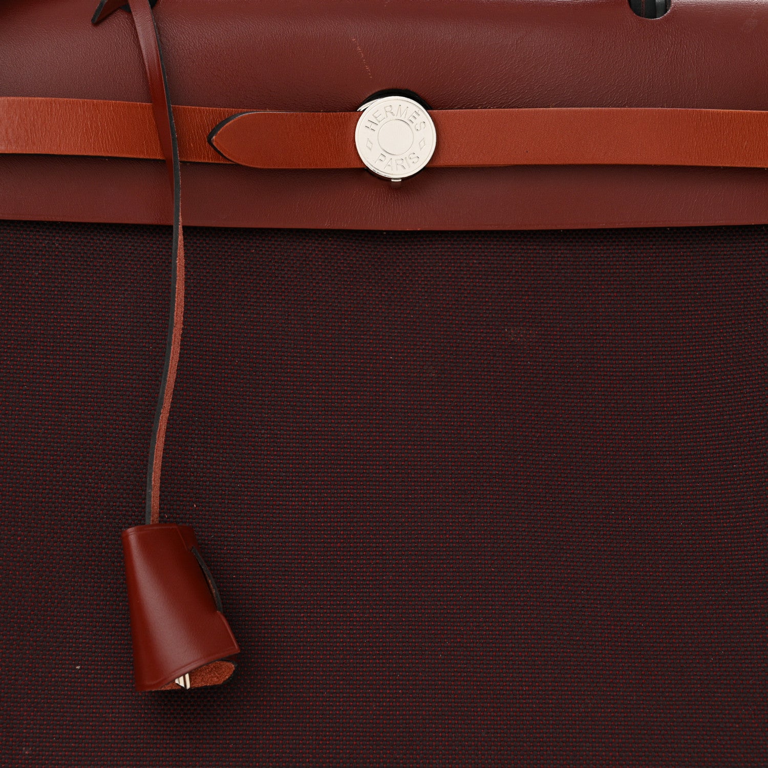 Hermes Military Toile Vache Hunter Herbag Zip 31 PM Chocolate Rouge Sellier Rouge H Cuivre 9 of 14