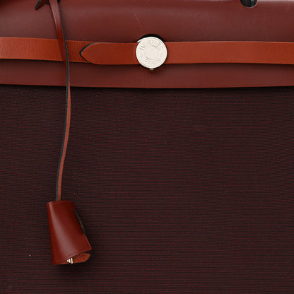 Hermes Military Toile Vache Hunter Herbag Zip 31 PM Chocolate Rouge Sellier Rouge H Cuivre 9 of 14