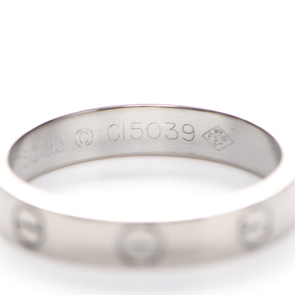 Cartier 18K White Gold 3.5mm LOVE Wedding Band Ring 53 6.5 5 of 6