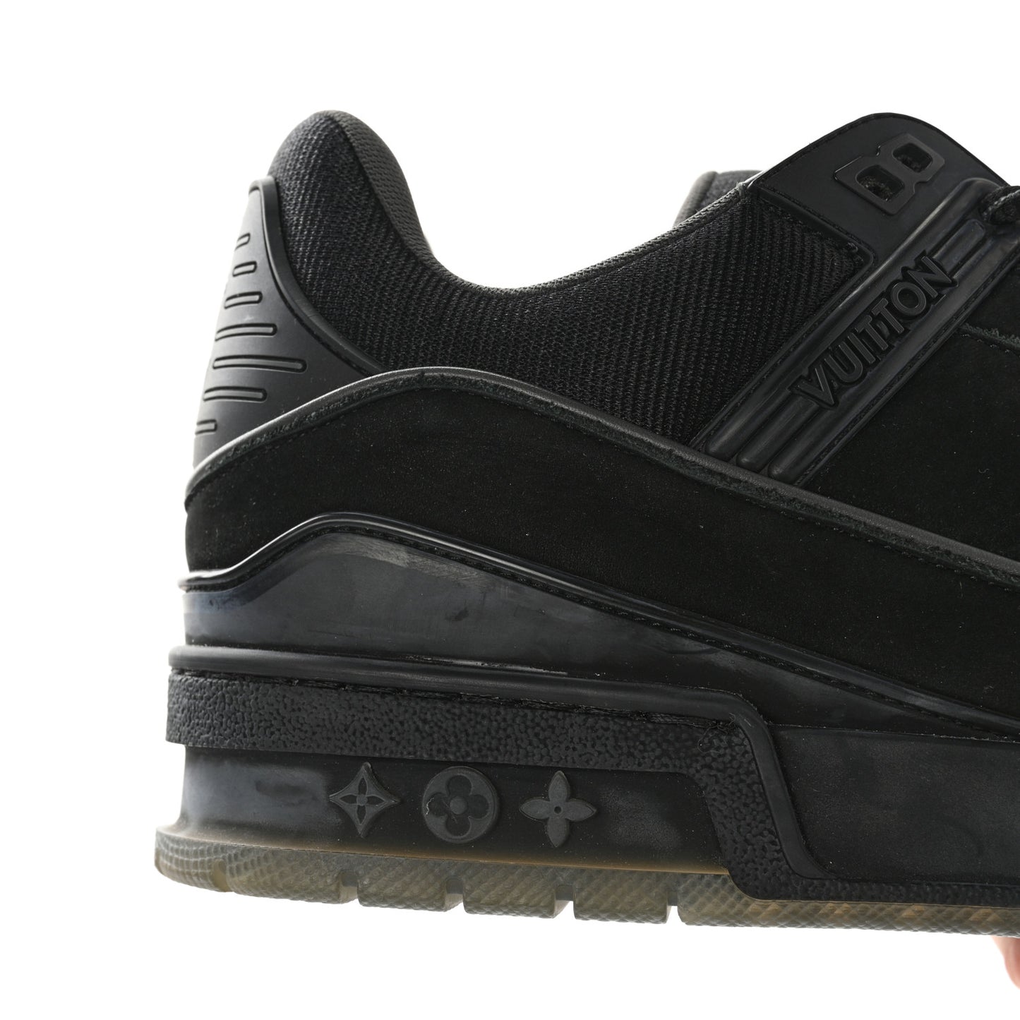 Calfskin Suede Mens LV Trainer Sneakers 9.5 Black
