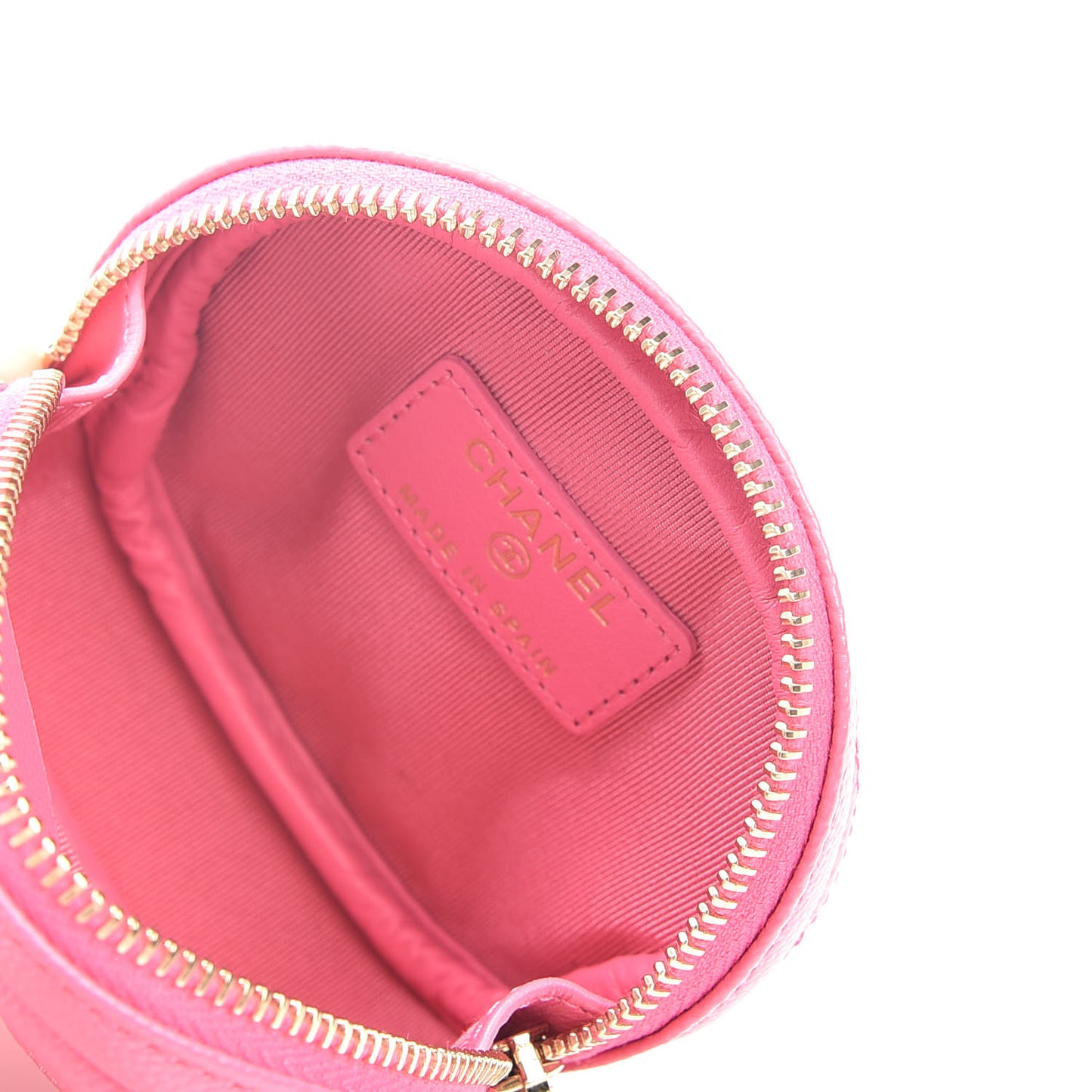 Caviar Quilted Zip Around Classic Coin Purse Pink