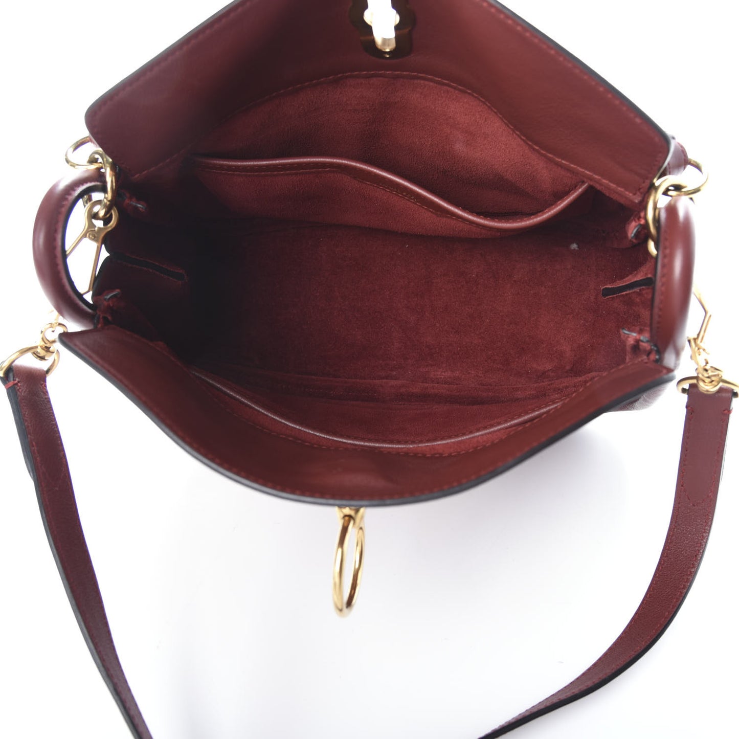 Silky Calfskin Small Leighton Braided Venetian Red