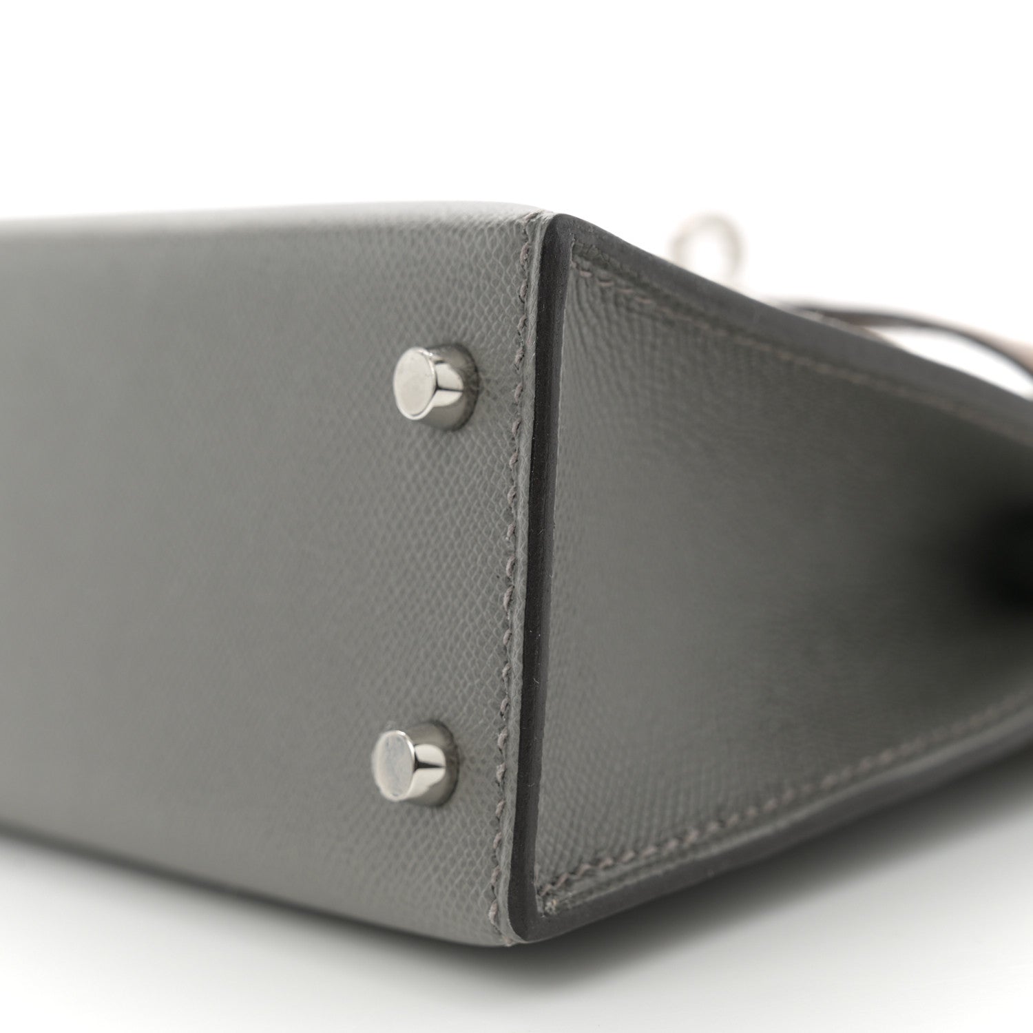 Hermes Madame Calfskin Shiny Alligator Mini Kelly Sellier Touch 20 Gris Meyer Ficelle 10 of 11