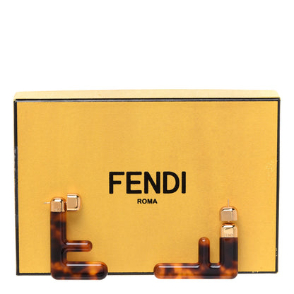Fendi Plexiglass F Earrings Brown 5 of 5