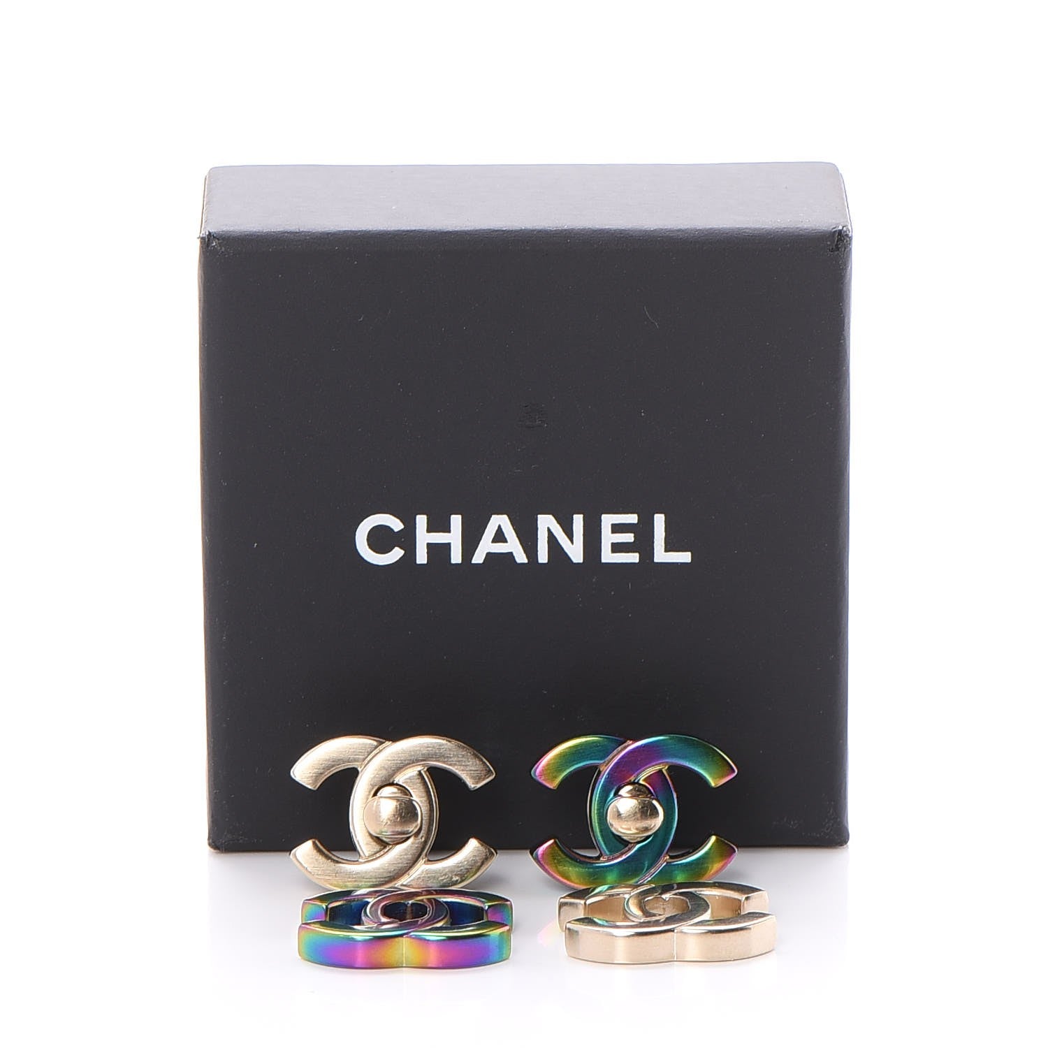 Chanel Metal CC Turnlock Interchangeable Earrings Gold 7 of 7