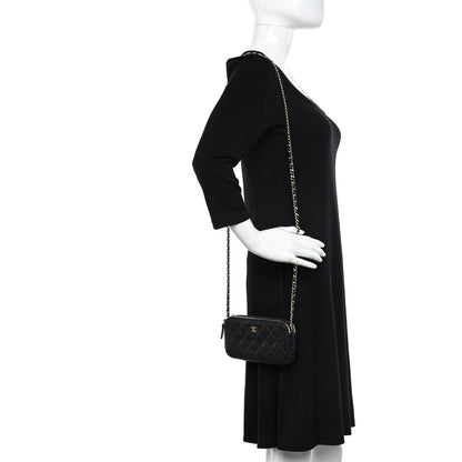 Chanel Lambskin Quilted Small Clutch With Chain Black 2 of 12