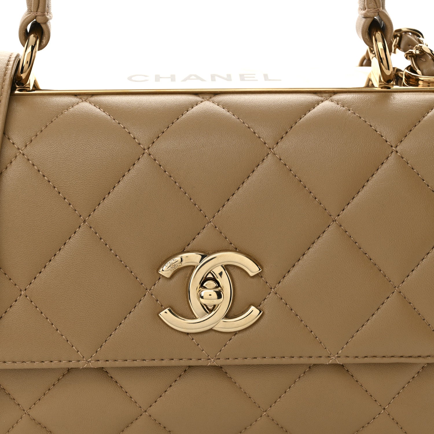 Chanel Lambskin Quilted Small Trendy CC Dual Handle Flap Bag Beige 8 of 10