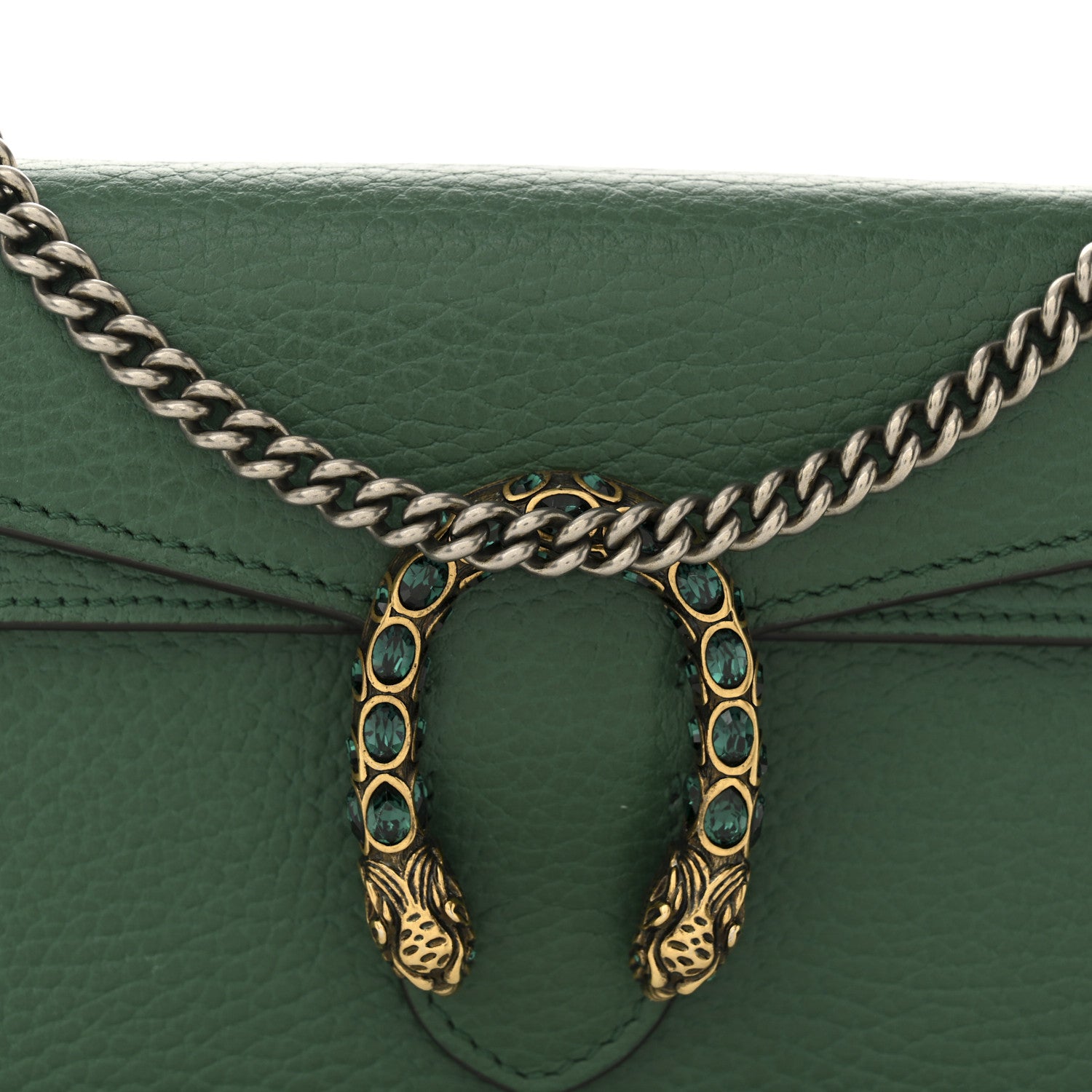 Gucci Dollar Calfskin Crystal Super Mini Dionysus Shoulder Bag Emerald 7 of 9