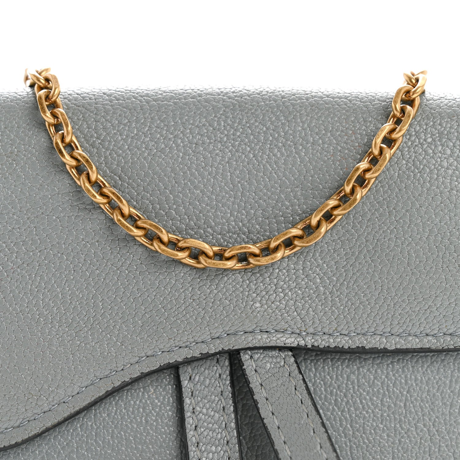 Christian Dior Goatskin Nano Saddle Chain Pouch Blue 8 of 10