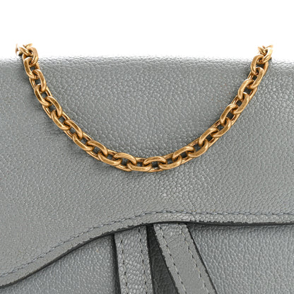 Christian Dior Goatskin Nano Saddle Chain Pouch Blue 8 of 10